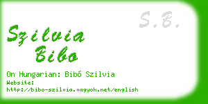 szilvia bibo business card